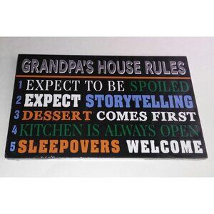Grandpa's House Rules Wooden Plaque Fathers Day Gift